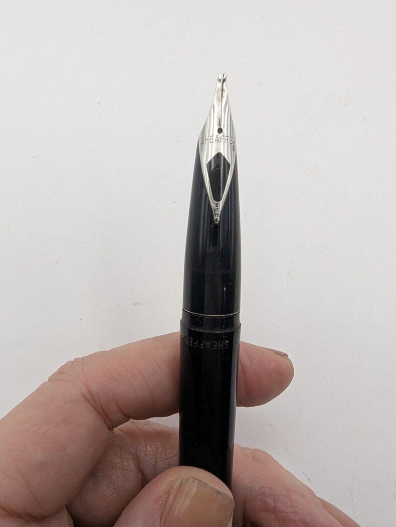 Sheaffer Dip Fountain Pen with Inlaid Steel Triumph Nib And Levenger Raven Black image 4