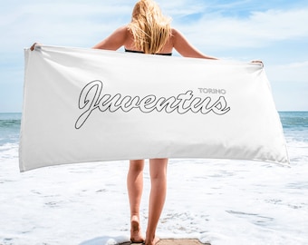 Juventus FC Towel, creative gift idea for football supporters and Juve Torino soccer fans, beach towel &#39;wave&#39; FanArta Merch collection