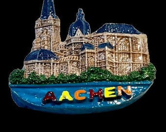 Aken Souvenir, 3D Polyresin magneet, Duitsland koelkastmagneet, Aken Magneet