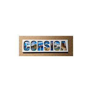 Corsica fridge magnet, Corsica souvenir, France travel souvenir, Corsica lettering