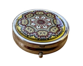Pillendose , Tablettenbox, Tragbare Pillendose , 3 teilige Pillendose, Tablettenbox für unterwegs 08, pillbox , pillcase, tablett case,