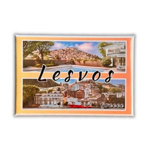 Lesbos, Grèce, souvenir de Lesbos, aimant de Lesbos, souvenir de Grèce, souvenir de voyage de Lesbos, aimant de réfrigérateur de Lesbos