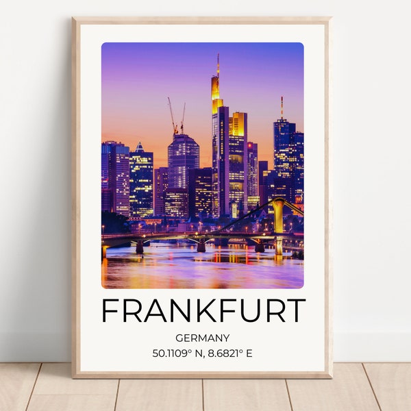 Frankfurt Poster Vintage Style Travel Poster Frankfurt Travel Poster Germany Travel Poster Wallart Travel illustrative poster city wallart