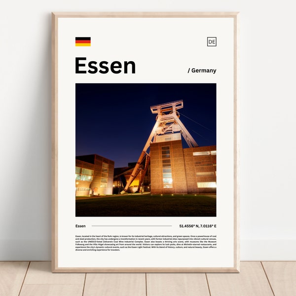 Essen City Poster Essen City Poster Essen Travel Poster Travelling Gift Gift for Travel Travel Poster Germany Poster Urban Poster