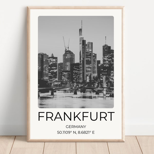 Frankfurt Poster Vintage Style Travel Poster Frankfurt Travel Poster Germany Travel Wallart Travel illustrative black and white home decorer