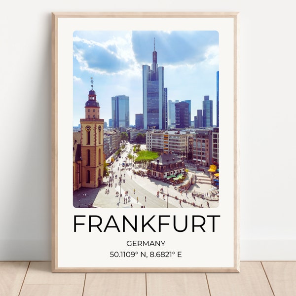 Frankfurt Poster Frankfurt Wall Art Travel Frankfurt Travel Poster Germany Travel Poster Wallart illustrative poster artful city poster