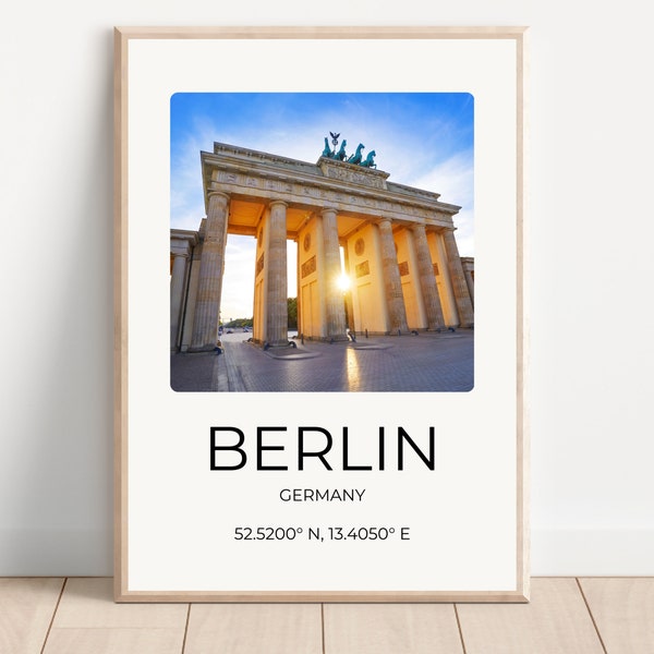 Berlin Brandenburg Gate TRAVEL GERMAN POSTER For Home Wall – Vibrant Illustrative Wall Poster Gift For Traveler