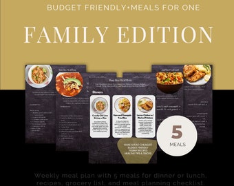 Family Meal Prep- Kid-Friendly Recipes - Clean Eating, Recipes with Grocery List, Meal Prep Checklist, Nutritional Info, Tips & Tricks