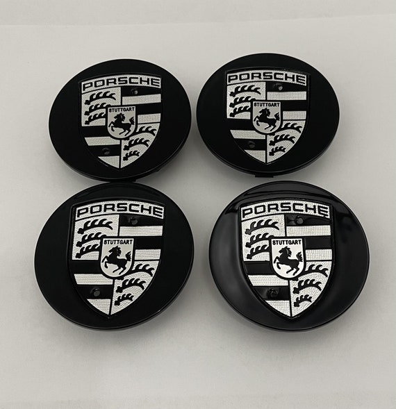 Black porsche center caps discount