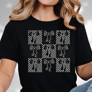 Checkered Bow Coquette Comfort Colors® T-Shirt image 2