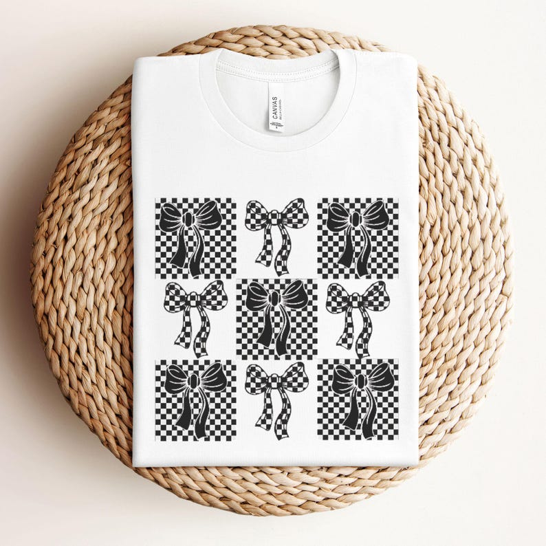 Checkered Bow Coquette Comfort Colors® T-Shirt image 8