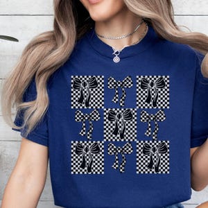 Checkered Bow Coquette Comfort Colors® T-Shirt image 4