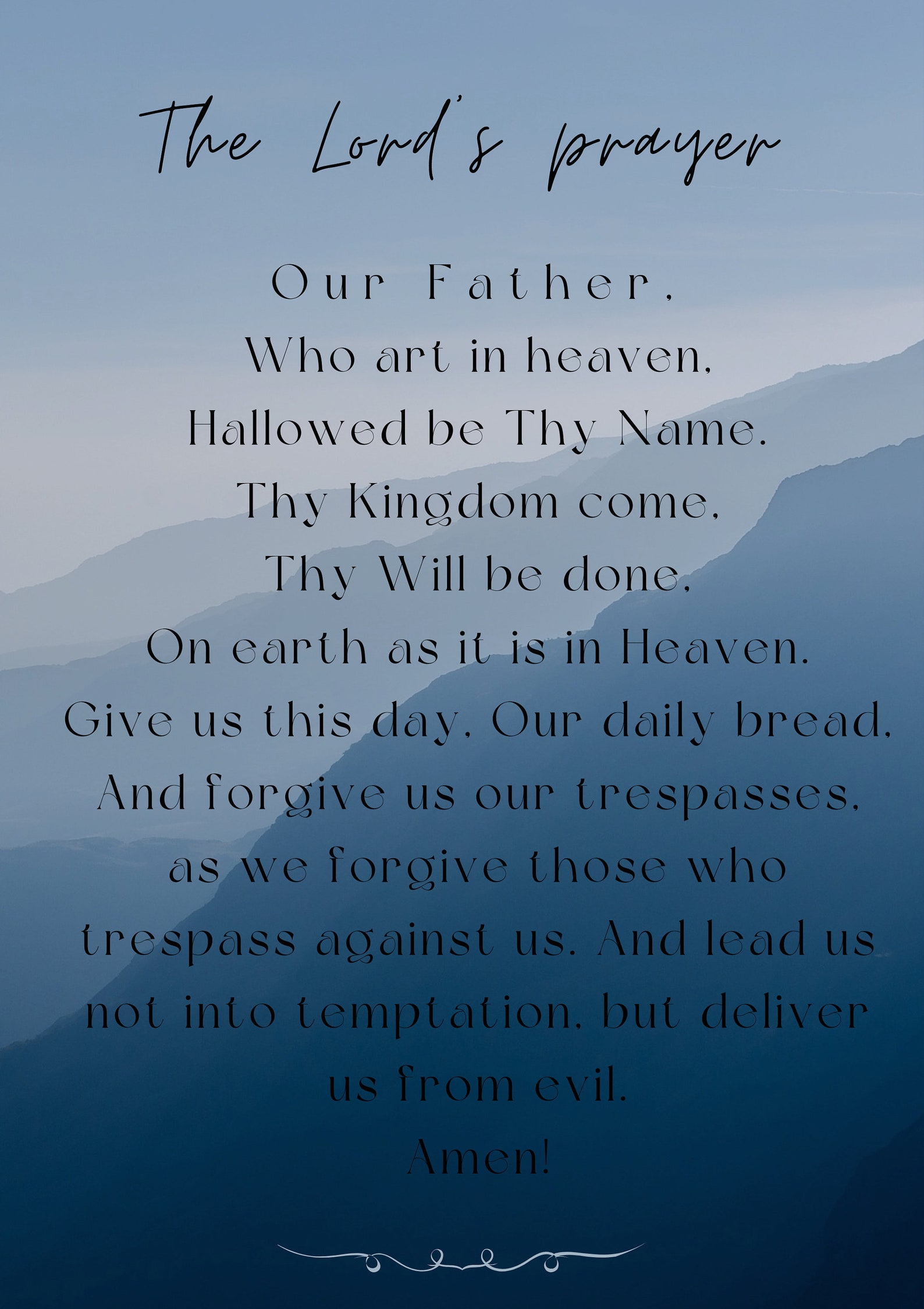 The Lord's Prayer Wall Art Bible Verse Wall Art Printable - Etsy