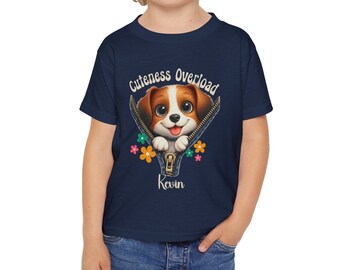 T-shirt personnalisé pour tout-petit en coton épais, t-shirt surcharge mignonne, cadeau pour tout-petit, cadeau pour les grands enfants