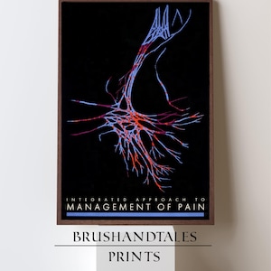 Pain Management Medical Poster, Abstract Nervous System Art Print, Digital Download, Modern Anatomy Wall Decor