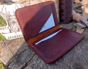 Leather Wallet, Bifold Wallet, Card Holder Wallet, Handmade, Gift, Minimalist Wallet, Card Wallet, Slim Leather Card Wallet
