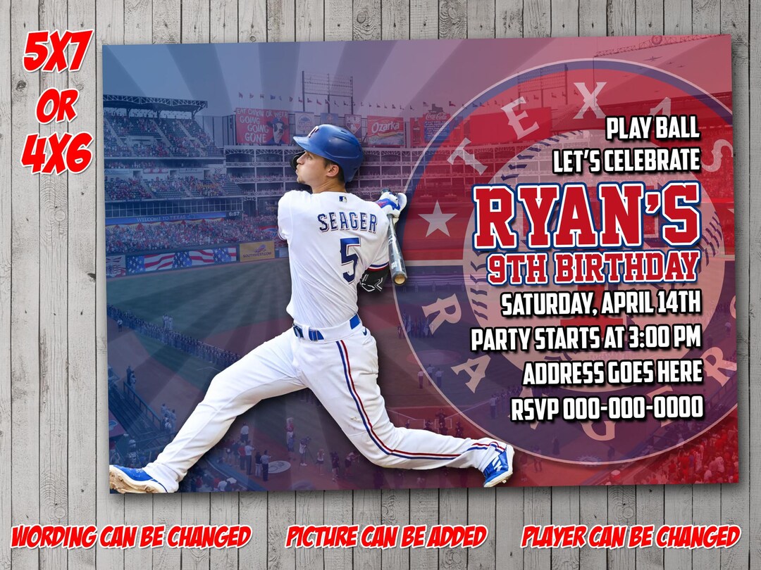 Rangers Inspired Digital Party Invitation, Birthday, Thank You Card ...