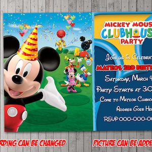 Invito alla festa digitale di Topolino Clubhouse, compleanno, biglietto di ringraziamento, vacanza, San Valentino