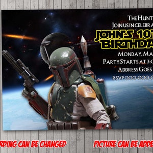 Invito digitale per feste ispirato a Boba Fett, compleanno, biglietto di ringraziamento, festa, San Valentino, baby shower, Halloween