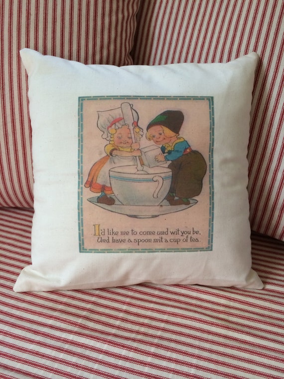 Decorative Pillow Tea Lovers Dutch Children Tea Party Etsy