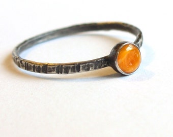 Tiny Orange Oyster...  Ring.  Stacking.  Dainty.
