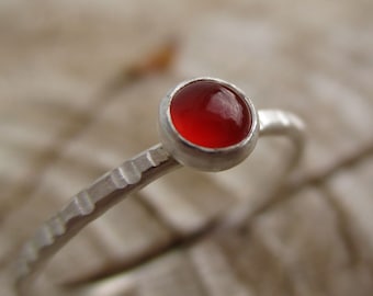 Red Carnelian - Tiny Stacking Ring