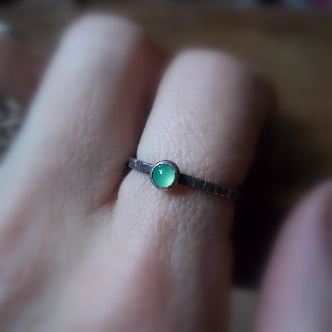Tiny Stacking Ring the Thicker Band Brilliant Green - Etsy