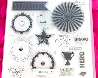 New Kudos, D1530 Clear Stamp Set, Cricut Artiste Collection, Close to My Heart CTMH, Card Making, Scrapbooking, Crafting, DIY, Starburst