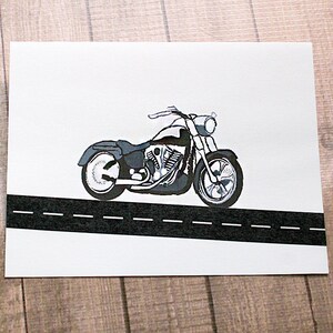 Biglietto d'auguri "Get Your Motor Running 2", Giornata mondiale della motocicletta, 21 giugno, Moto, Appassionato, Viaggio, Motociclista, Route 66, Sturgis, Avventura - 5,5" x 4"