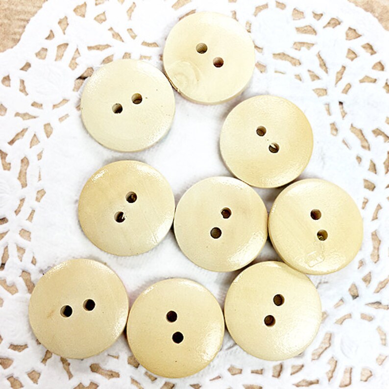 Set of 9 Decorative Wood Buttons Sewing Craft Scrapbooking Etsy