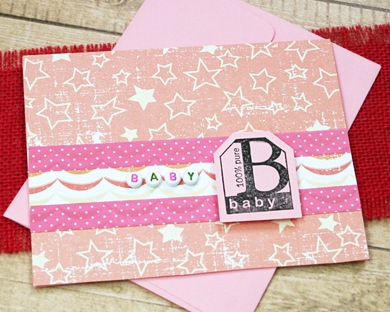Baby Girl Little One Congratulations Announcement Best Wishes 100/% Pure Baby Greeting Card Pregnancy- 5.5 x 4 New Arrival Precious