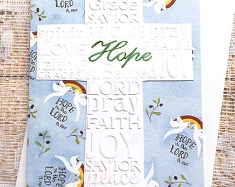 Hope In The Lord, Psalms 146:5 Note Card, Encouragement, Caring, Love, Faith, Pray, Savior, Dove, Rainbow, Peace, Salvation, Joy - 4" x 5.5"