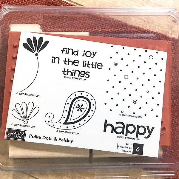 Stampin Up Polka Dots and Paisleys Rubber Stamp 6 Piece Set, Brand New, Card-Making, Scrapbooking, Craft Projects, DIY, Home Decor, Supply
