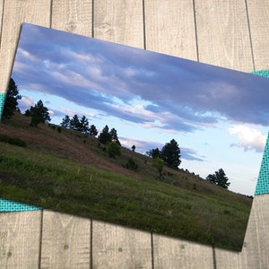 Cartolina d'arte al tramonto delle Black Hills, all'aperto, natura, South Dakota, Custer State Park, Wildlife Loop, Postcrossing - 5,75" x 4,125