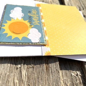 I'm Walking on Sunshine Note Card, Happy, Great Day, Love, Joy, Friendship, Good News, Family, Promotion, New Home, Baby, Fun 4.25 x 5.5 image 2