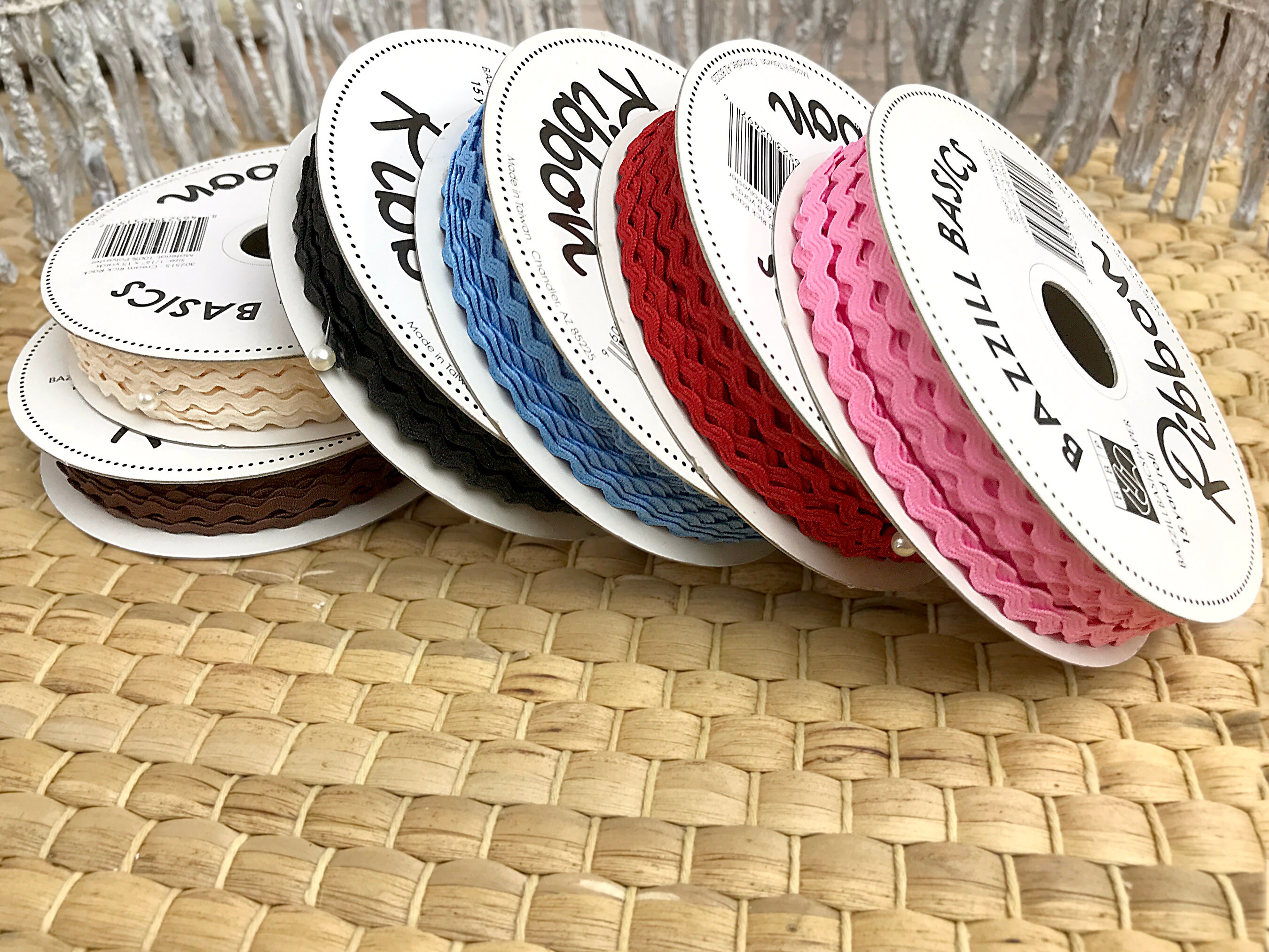 15 Yards of Thin Rickrack Ribbon by the Spool, Bazzill