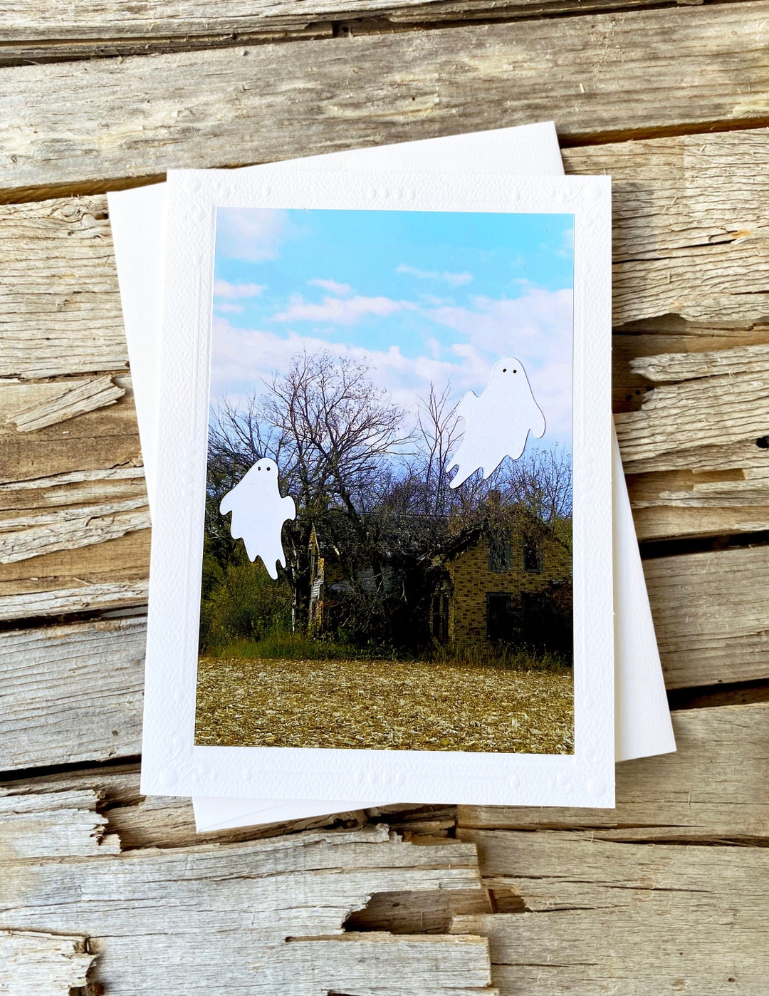 Haunted House Photo Note Card, Countryside, Abandoned, Halloween ...