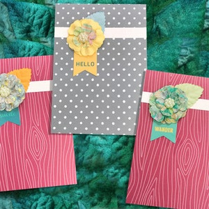 Handmade Floral Embellished Note Card: All Occasion Greetings