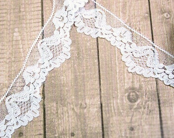 White Floral Lace Trim by Webster's Pages, Sew, Scrapbook, Card Making, Paper Crafts, Decor, Wedding, Baby Shower, Baptism - 1.25" wide