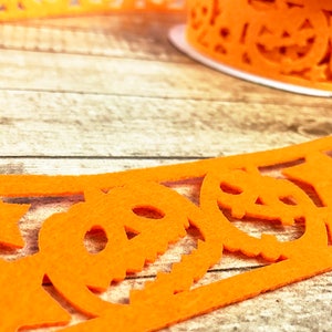 Pumpkin Felt Ribbon, Halloween, October 31, Fall, Jack-O-Lantern, Pumpkins, Sewing, Craft, Scrapbooking, Card Making, Gourd - 1.57&quot; Wide