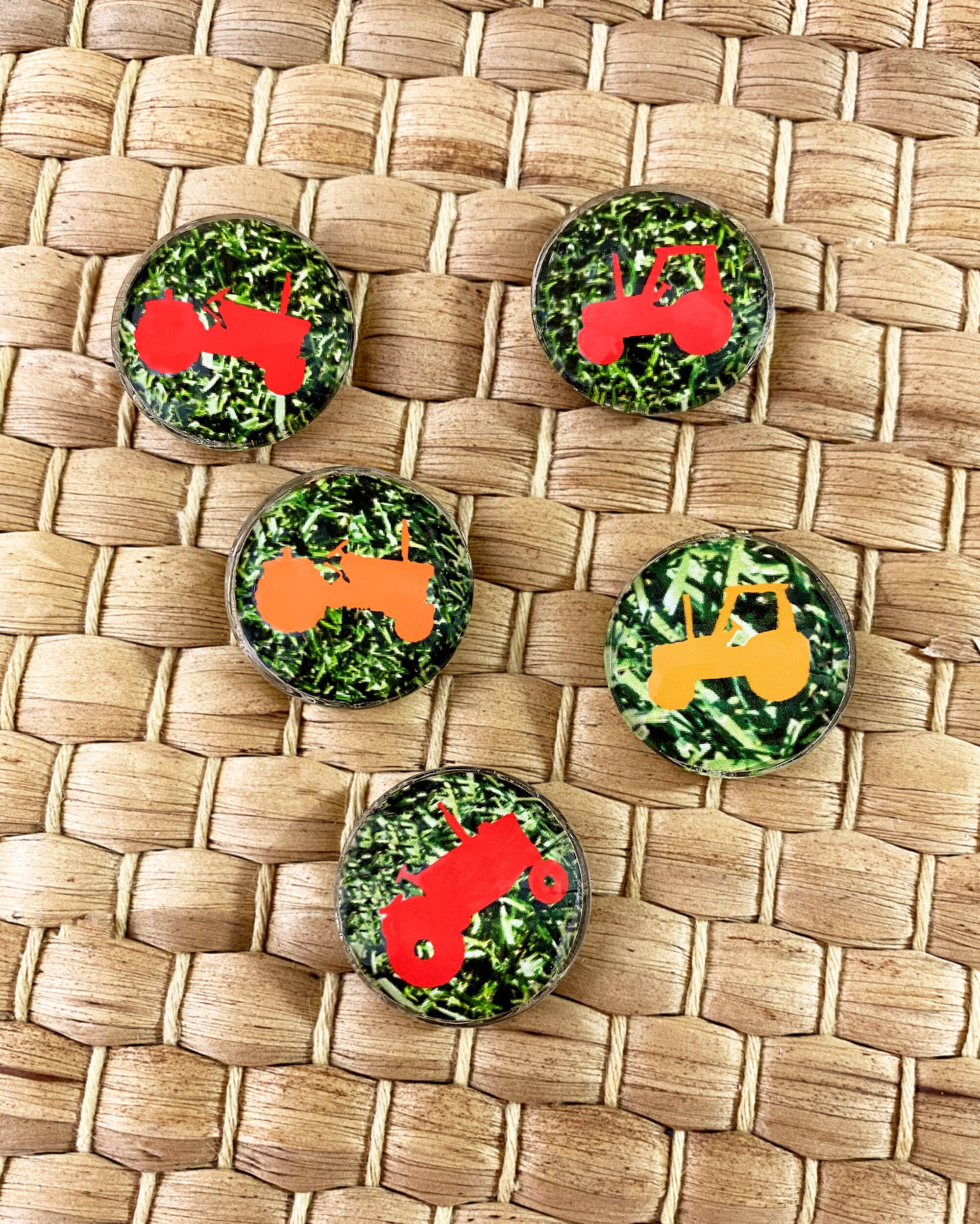 Tractor Magnets Set of 5: Farmhouse Kitchen Decor