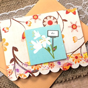 Winzige Hallo Gruß, Note Karte, Hallo, denk an dich, Blume, hell, Pop Up, Freundschaft, Geburtstag, gute Besserung, in Kontakt bleiben - 10 x 7 cm