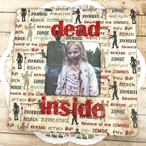 Dead Inside Zombie 8 X 8 Decoupaged Wood Frame Etsy Dead Inside Zombie 8 X 8 Decoupaged Wood Frame Etsy