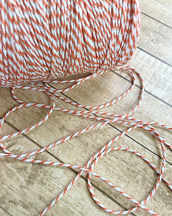 Thick Orange & White Baker's Twine, String, Craft Supply, Scrapbook,  Card-making, Home Decor, Wedding, Easter, Wrapping, Halloween, Candy 