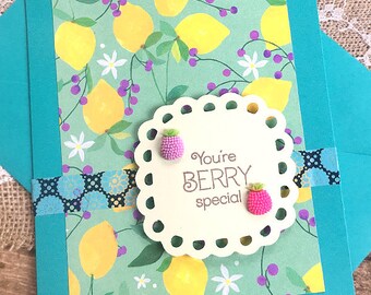 You're Berry Special With Recipe Greeting Card, Birthday, Thank You, Thinking of You, Friendship, Baking, Cooking, Just Because - 5" x 6.5"