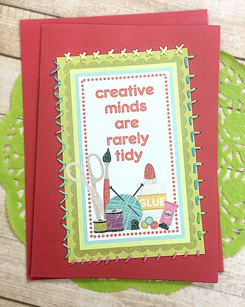Creative Minds Are Rarely Tidy Note Card Crafting Artist Etsy