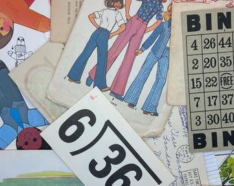 Paquete de papeles vintage: 20 papeles vintage. Elige tu tema: Días de escuela, Circo, Visita al médico.