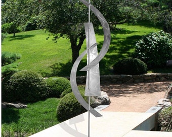 Statements2000 Silver Maritime Massive Metal Art Sculpture - Stunning Indoor & Outdoor Metal Yard Art - Garden Sculpture by Jon Allen