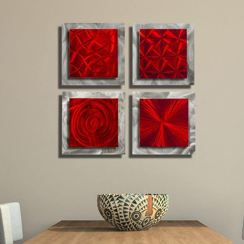 Metal Wall Art Large Artwork Silver Painting Indoor Outdoor Etsy