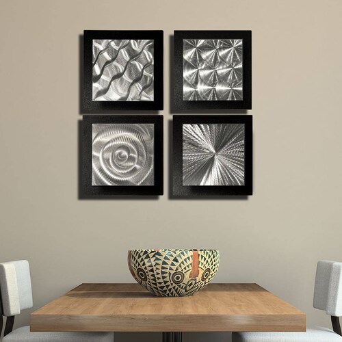 Silver and Black Metal Wall Art Modern Metal Art Abstract 3D Etsy
